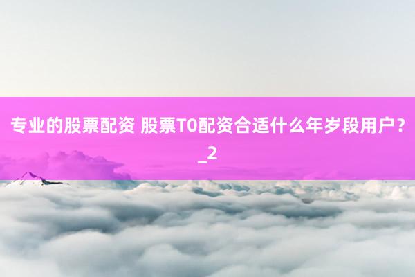 专业的股票配资 股票T0配资合适什么年岁段用户？_2