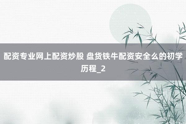 配资专业网上配资炒股 盘货铁牛配资安全么的初学历程_2