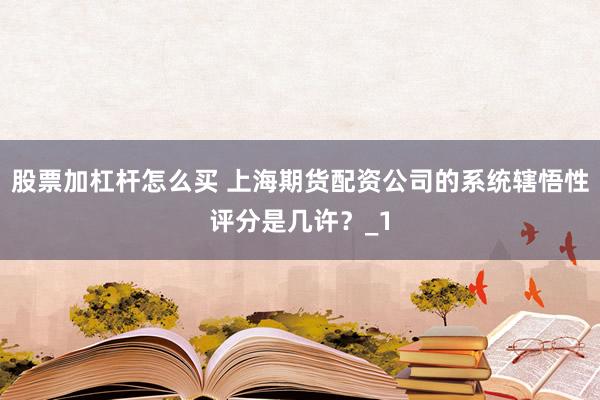 股票加杠杆怎么买 上海期货配资公司的系统辖悟性评分是几许?_1