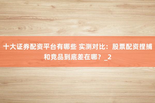 十大证券配资平台有哪些 实测对比：股票配资捏捕和竞品到底差在哪？_2