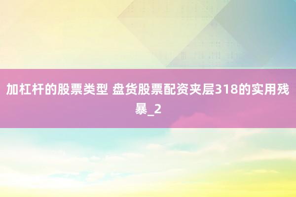 加杠杆的股票类型 盘货股票配资夹层318的实用残暴_2