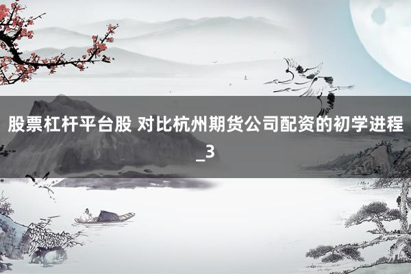 股票杠杆平台股 对比杭州期货公司配资的初学进程_3
