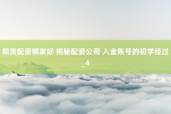 期货配资哪家好 揭秘配资公司 入金账号的初学经过_4