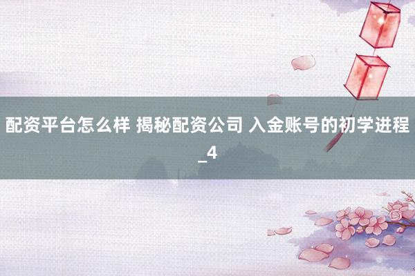 配资平台怎么样 揭秘配资公司 入金账号的初学进程_4