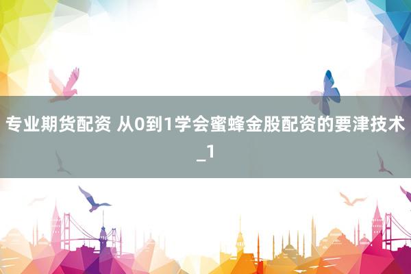 专业期货配资 从0到1学会蜜蜂金股配资的要津技术_1
