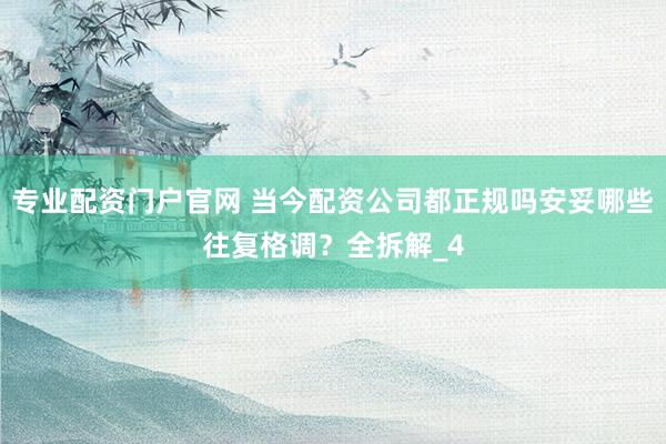 专业配资门户官网 当今配资公司都正规吗安妥哪些往复格调？全拆解_4