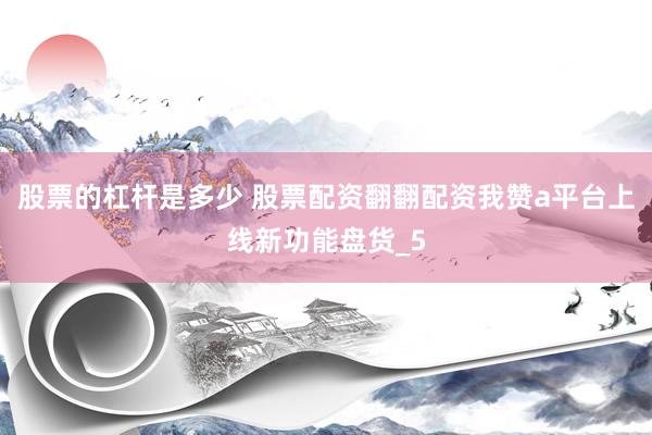 股票的杠杆是多少 股票配资翻翻配资我赞a平台上线新功能盘货_5