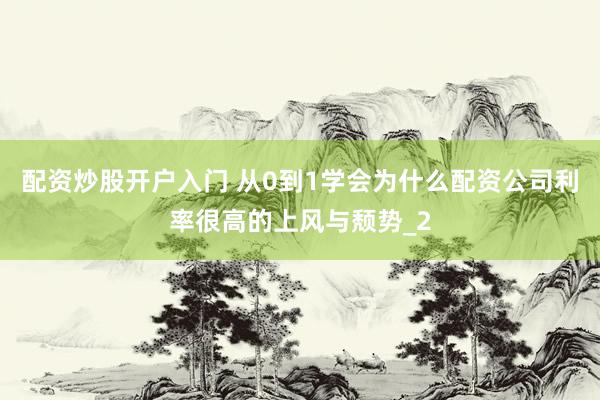 配资炒股开户入门 从0到1学会为什么配资公司利率很高的上风与颓势_2