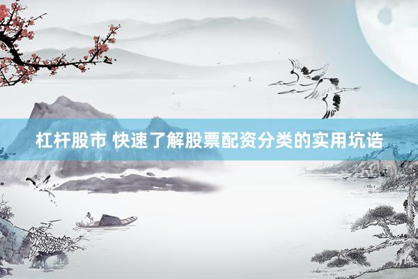 杠杆股市 快速了解股票配资分类的实用坑诰