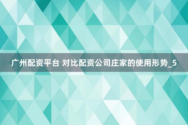 广州配资平台 对比配资公司庄家的使用形势_5