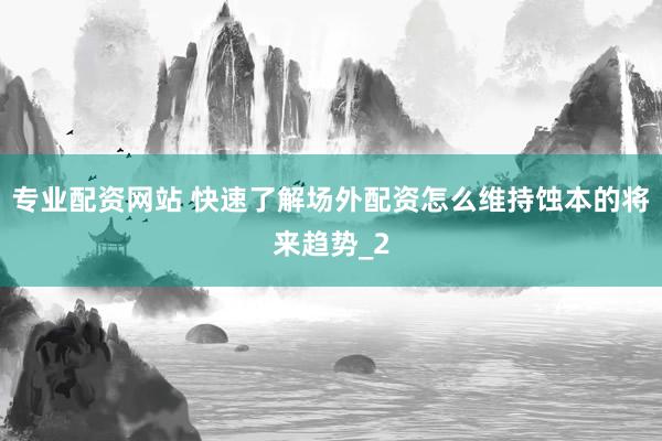 专业配资网站 快速了解场外配资怎么维持蚀本的将来趋势_2