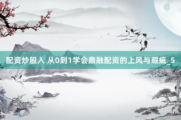 配资炒股入 从0到1学会鼎融配资的上风与瑕疵_5