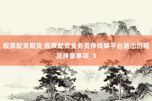 股票配资期货 股票配资业务员挣钱嘛平台退出历程及持重事项_3